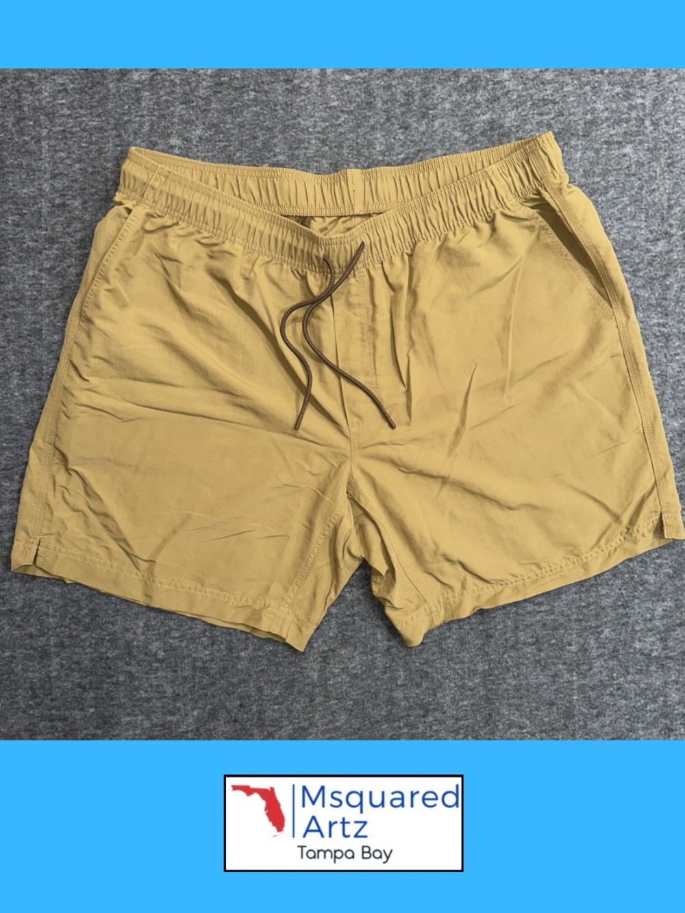 Duluth Trading Co Men's Swim Trunks Shorts XL Tan Beach Casual